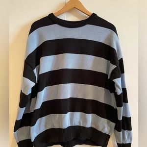 Ami blue rugby stripe 100% cotton oversized sweater